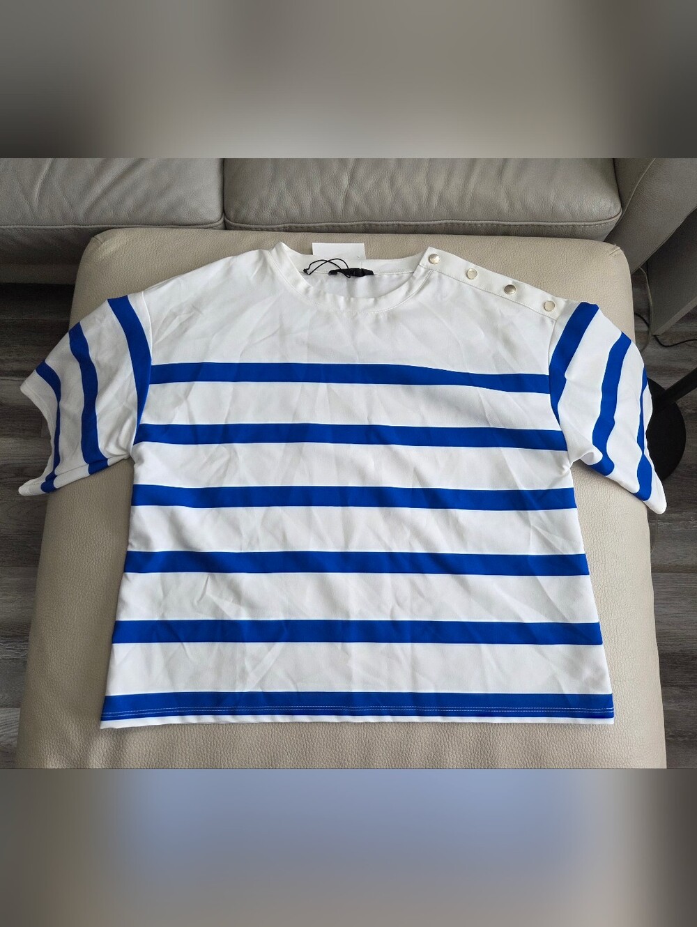 Zara Women's Cropped Striped Blouse - Size L - Picture 7 of 13